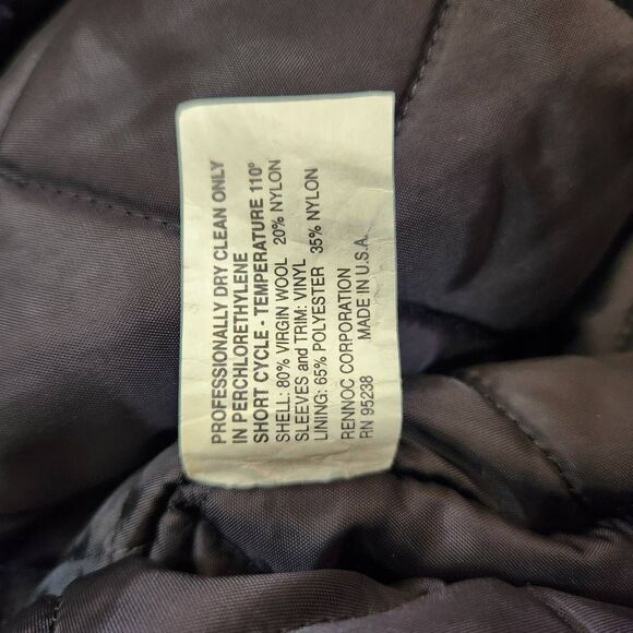 Rennoc kids medium vintage wool royal blue cream button-up varsity jacket - Picture 10 of 10